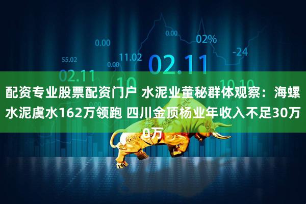 配资专业股票配资门户 水泥业董秘群体观察：海螺水泥虞水162万领跑 四川金顶杨业年收入不足30万